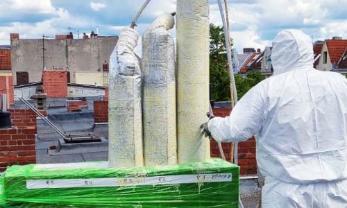 Person mit Lüftungssystem.